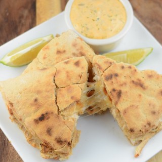 Chicken Flatbread Calzone With Roasted Jalapeno Aioli